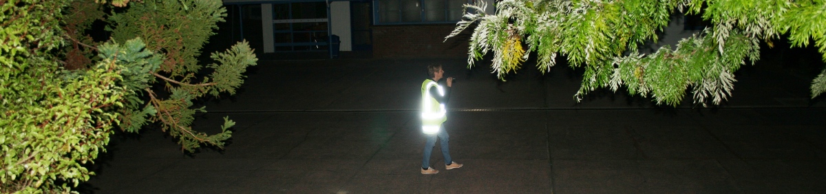 patrolling a school at night